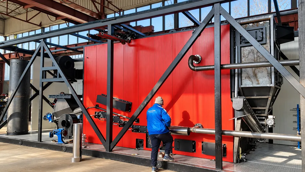 1.5 MW containerised biomass boiler